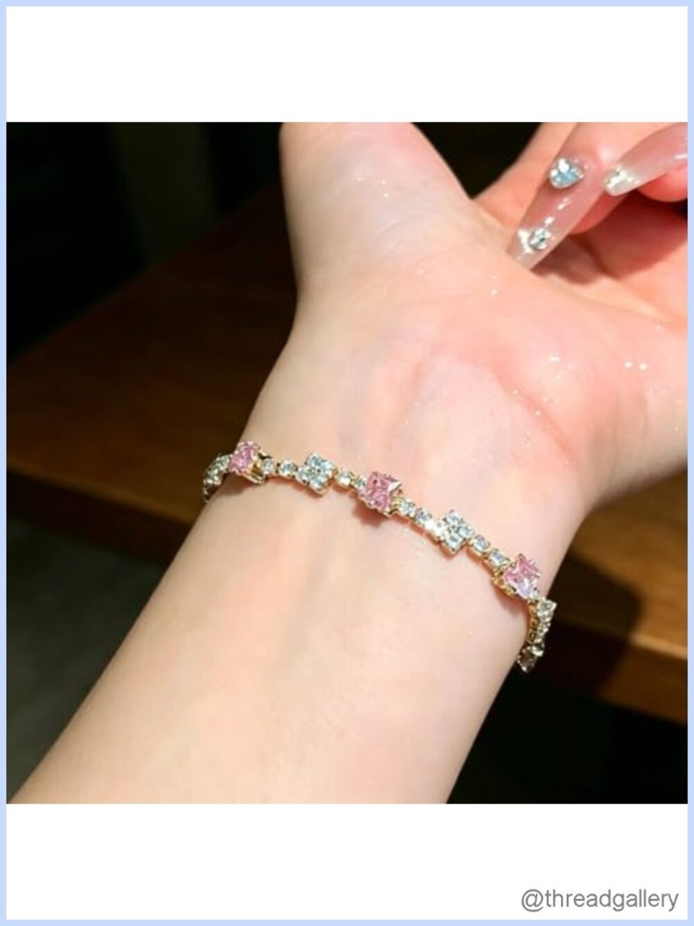Dainty CZ Tennis Bracelet 14K Gold Plated Sparkling Cubic Zirconia Chain